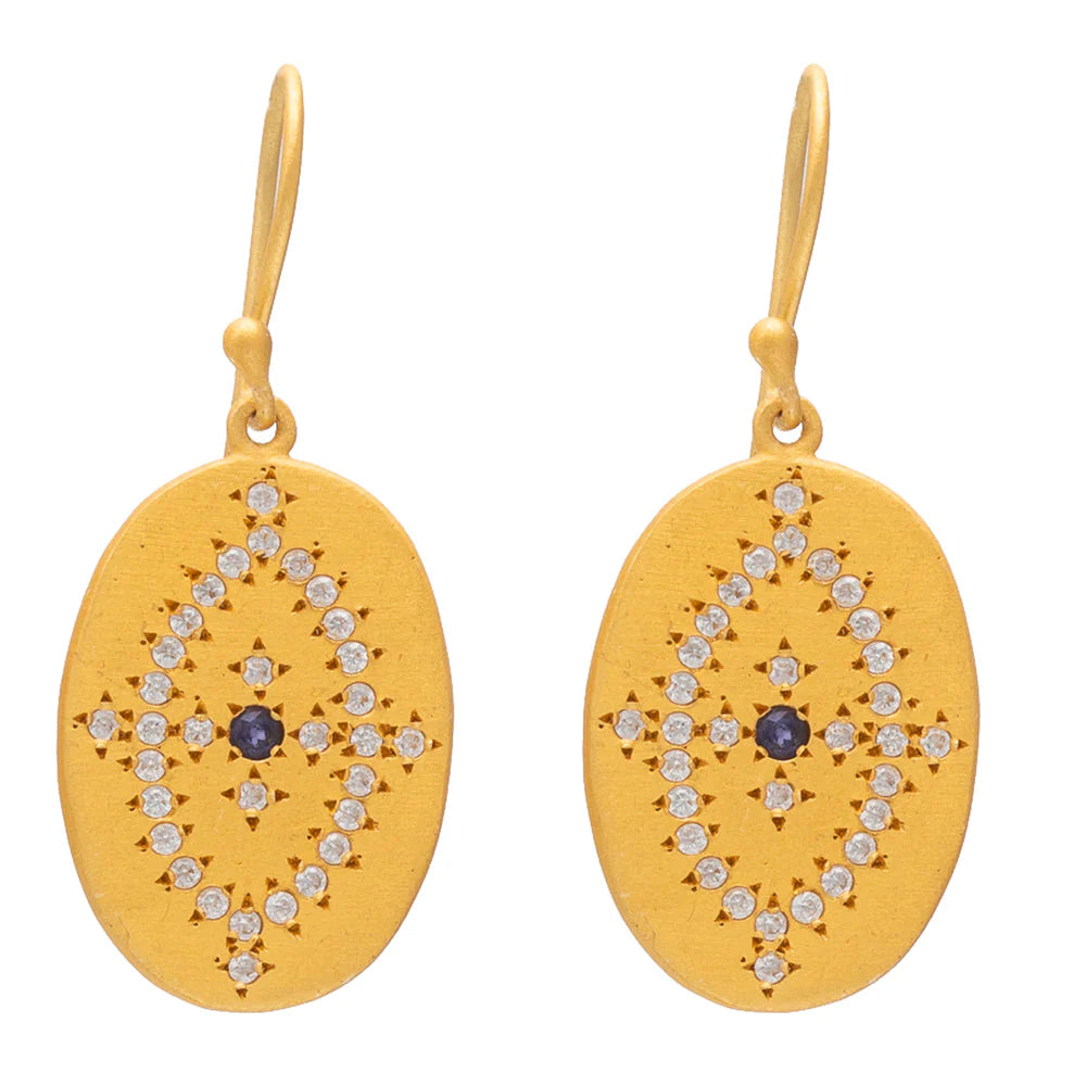 Rubyteva Lolite & Cubic Zirconia Cleopatra earrings