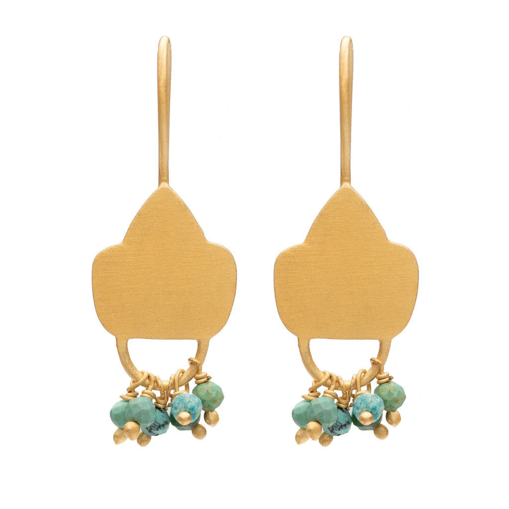 Rubyteva Turquoise shield earrings
