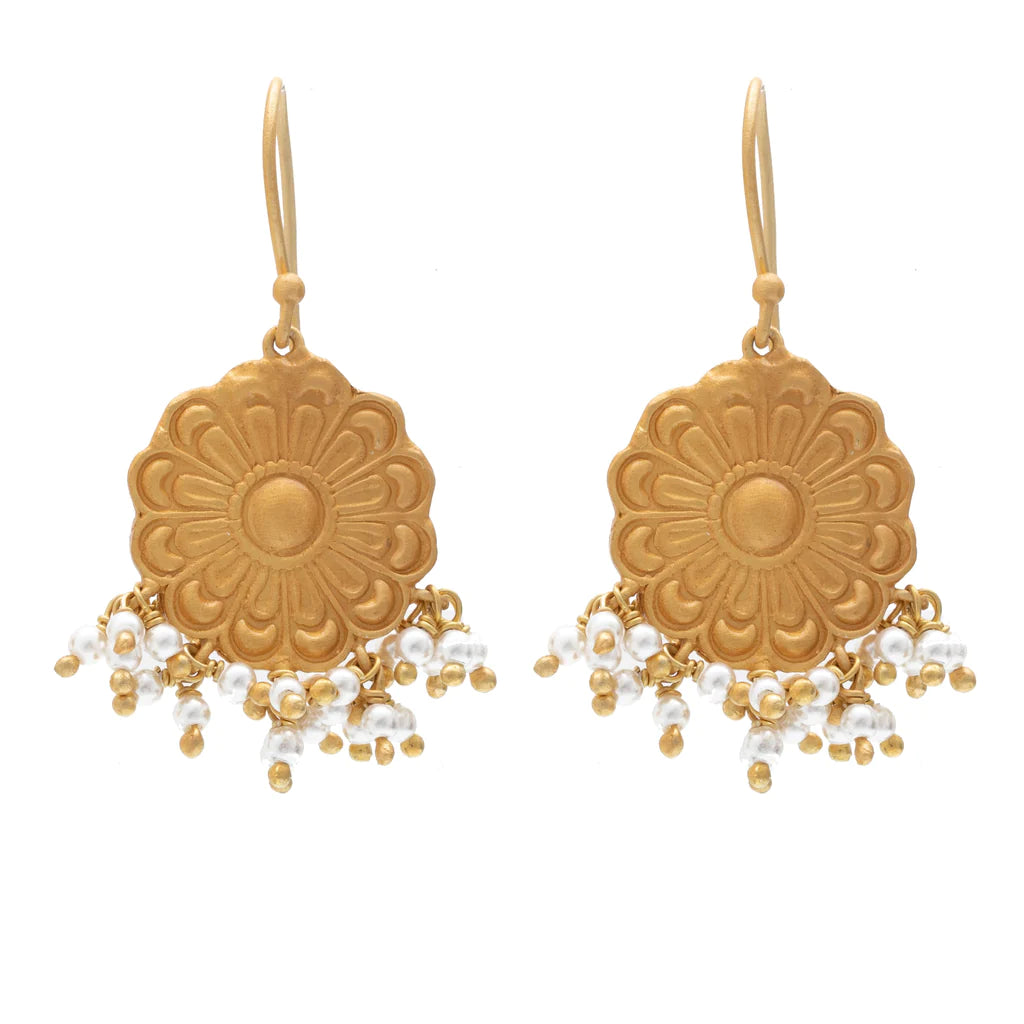 Rubyteva Berber earrings with dangly Pearl beads