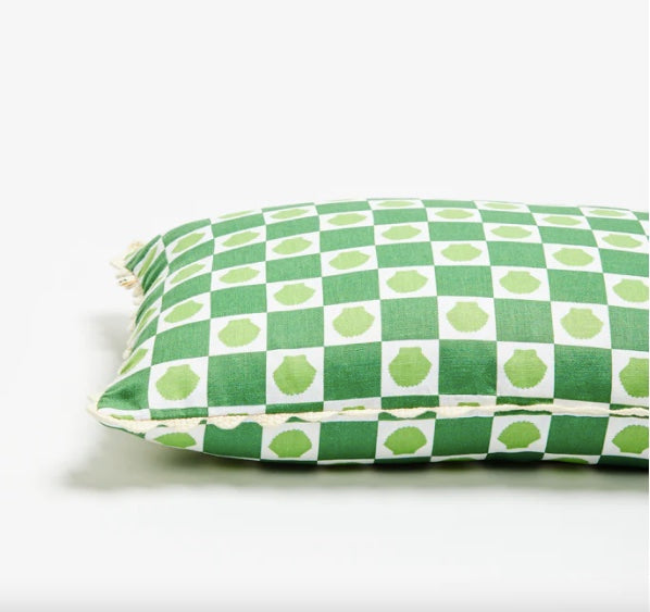 BONNIE AND NEIL Shell Check Green 60x40cm Cushion