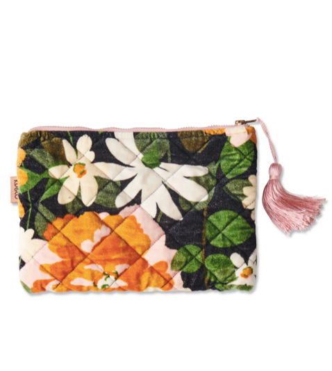 Kip and Co Dreamy Floral Velvet Cosmetics Purse
