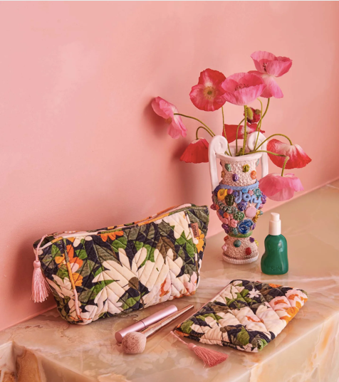 Kip and Co Dreamy Floral Velvet Cosmetics Purse