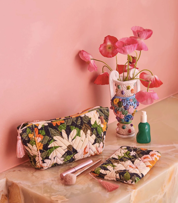Kip and Co Dreamy Floral Velvet Toiletry Bag