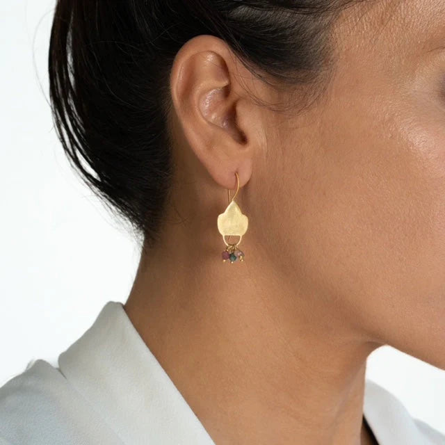 Rubyteva Multi Tourmaline shield earrings